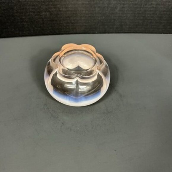 Vintage Duncan Miller Pink Opalescent Glass 5”‎ Hair Receiver w/Rim Footed Bowl - Picture 11 of 16